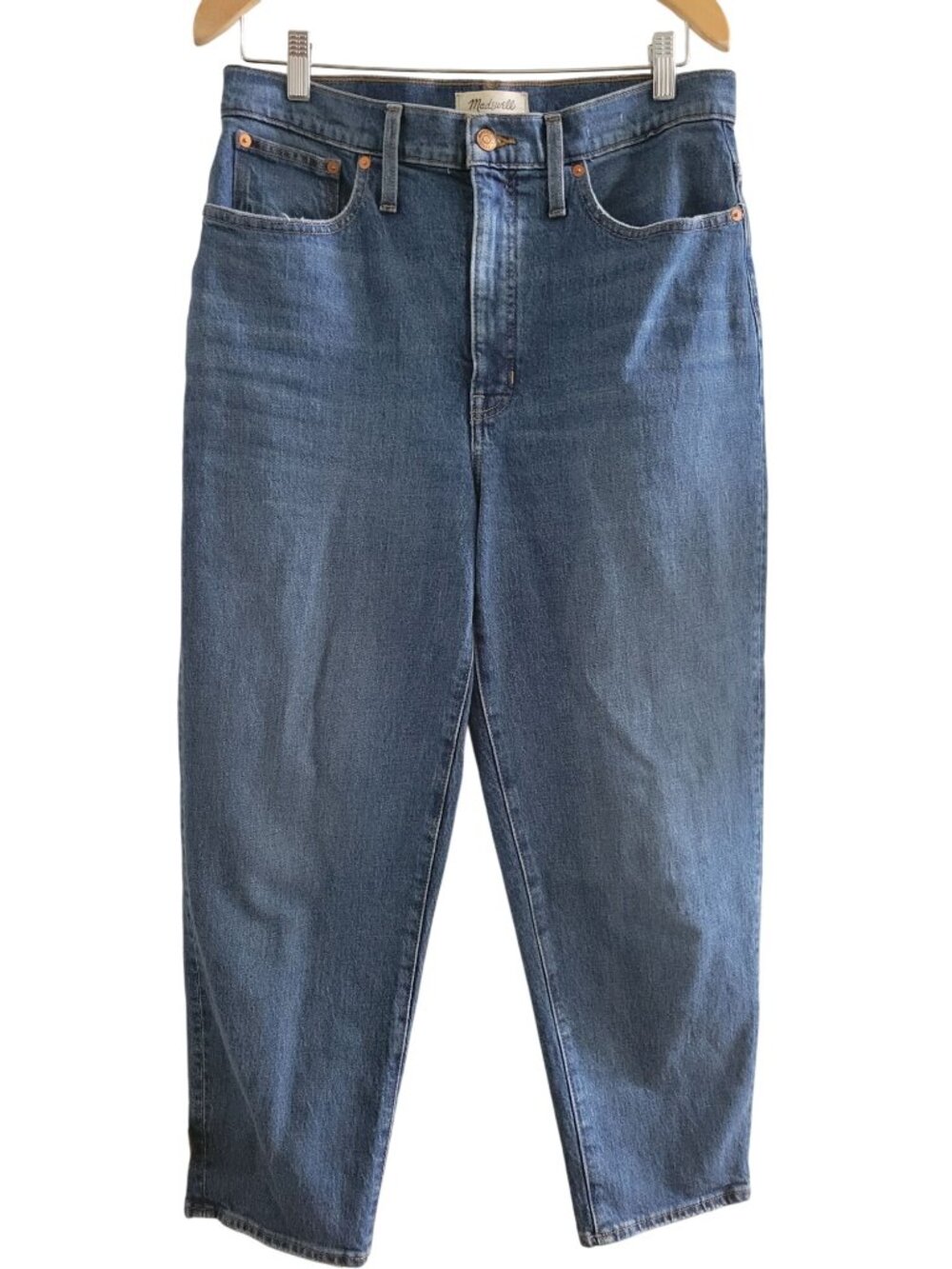 Madewell Balloon Barrel leg Jeans Pockets size 30 high waist 90s Denim